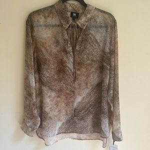 W by Worth Long sleeve Blouse In the color Oak Rootbeer